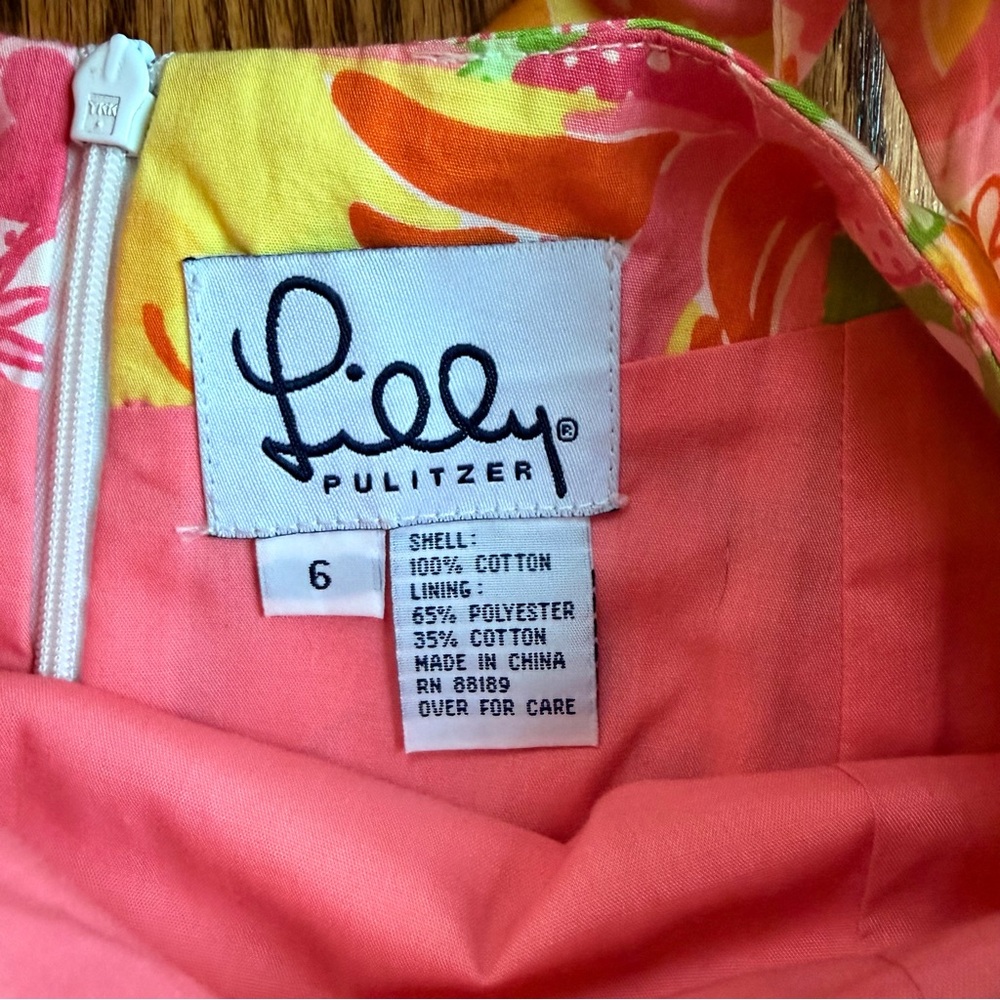 Vintage Lilly Pulitzer Patchwork Strapless Dress … - image 5